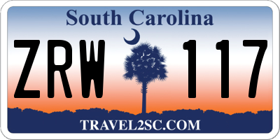 SC license plate ZRW117