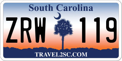 SC license plate ZRW119