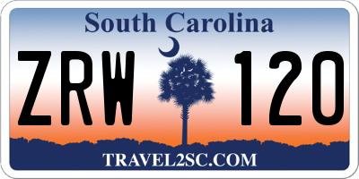 SC license plate ZRW120