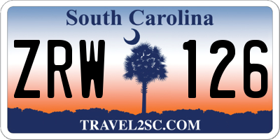 SC license plate ZRW126