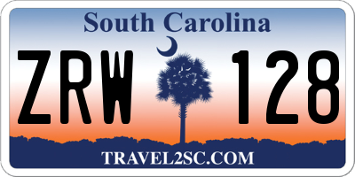 SC license plate ZRW128