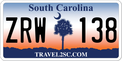 SC license plate ZRW138