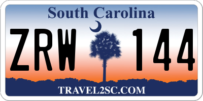 SC license plate ZRW144