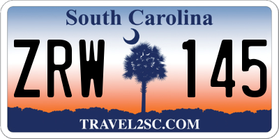 SC license plate ZRW145