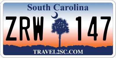 SC license plate ZRW147