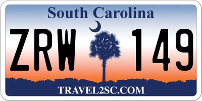 SC license plate ZRW149