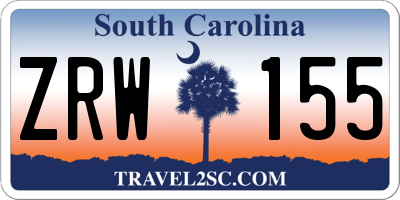 SC license plate ZRW155