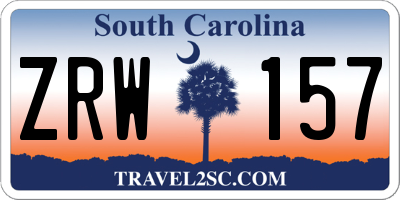 SC license plate ZRW157