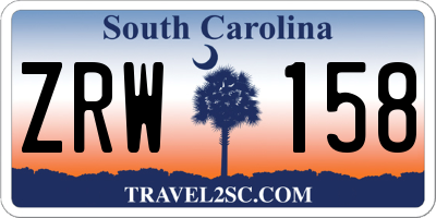 SC license plate ZRW158