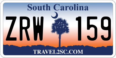 SC license plate ZRW159