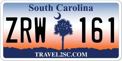 SC license plate ZRW161