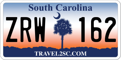 SC license plate ZRW162