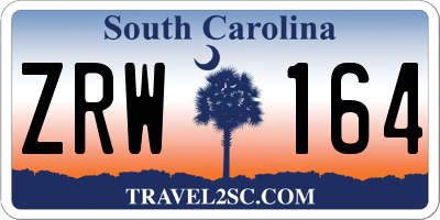 SC license plate ZRW164