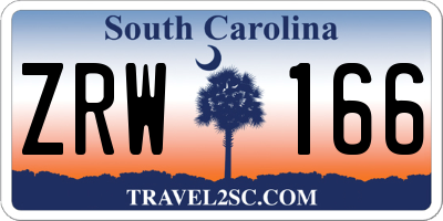 SC license plate ZRW166