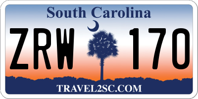 SC license plate ZRW170