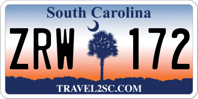 SC license plate ZRW172