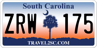 SC license plate ZRW175
