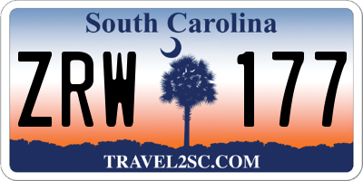 SC license plate ZRW177