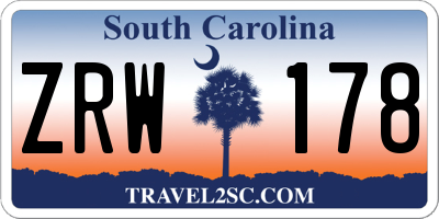 SC license plate ZRW178