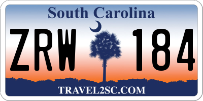 SC license plate ZRW184