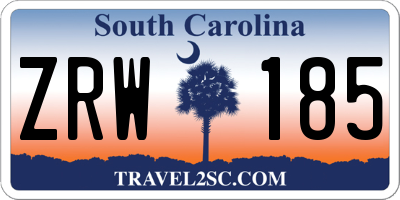 SC license plate ZRW185