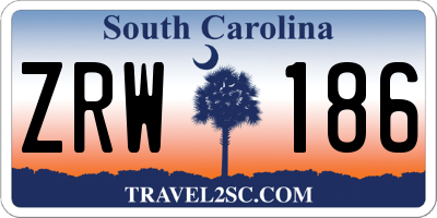 SC license plate ZRW186