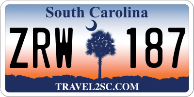 SC license plate ZRW187