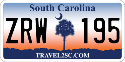 SC license plate ZRW195