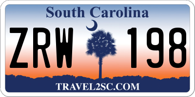 SC license plate ZRW198
