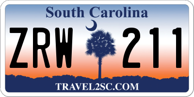 SC license plate ZRW211