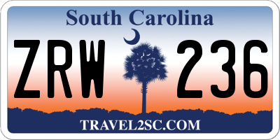 SC license plate ZRW236