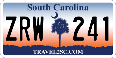 SC license plate ZRW241