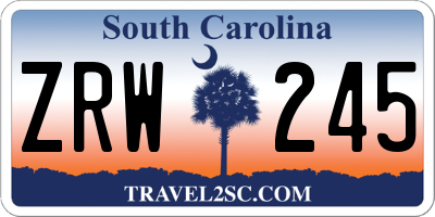 SC license plate ZRW245