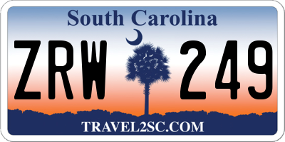 SC license plate ZRW249