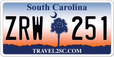SC license plate ZRW251