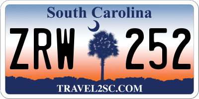 SC license plate ZRW252