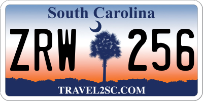 SC license plate ZRW256