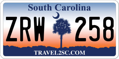 SC license plate ZRW258