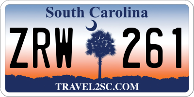 SC license plate ZRW261
