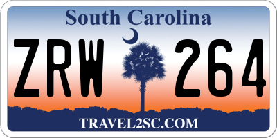 SC license plate ZRW264