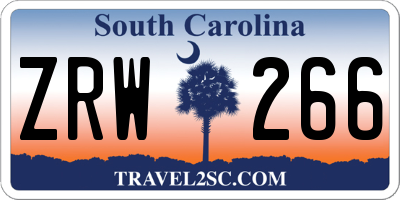 SC license plate ZRW266