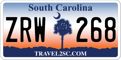 SC license plate ZRW268