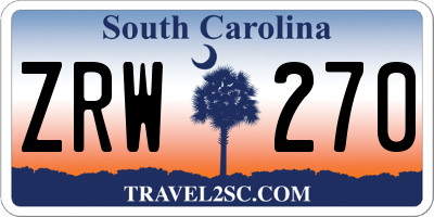 SC license plate ZRW270