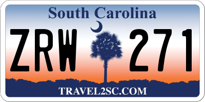 SC license plate ZRW271