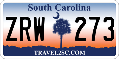 SC license plate ZRW273