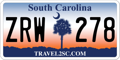 SC license plate ZRW278