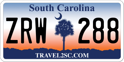 SC license plate ZRW288