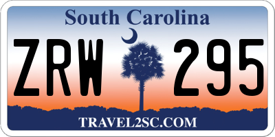 SC license plate ZRW295