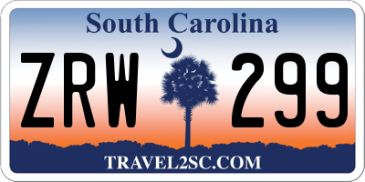 SC license plate ZRW299