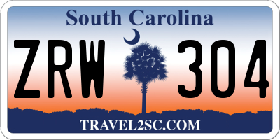 SC license plate ZRW304